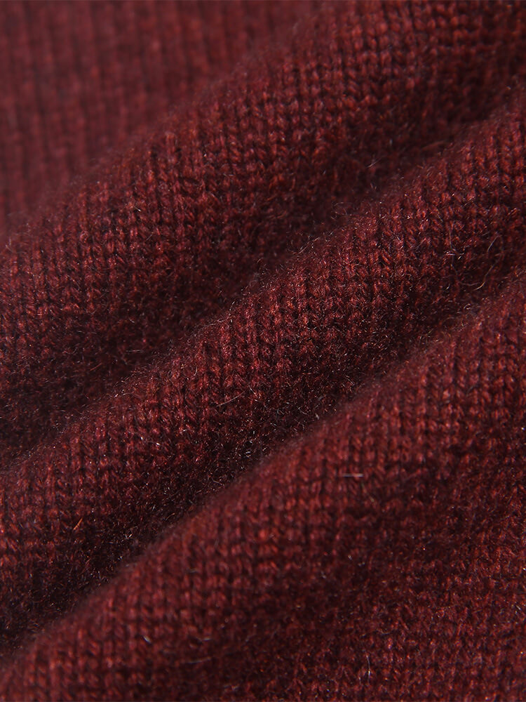 Kids Burgundy Floral Embroidered Cashmere Pullover Sweater